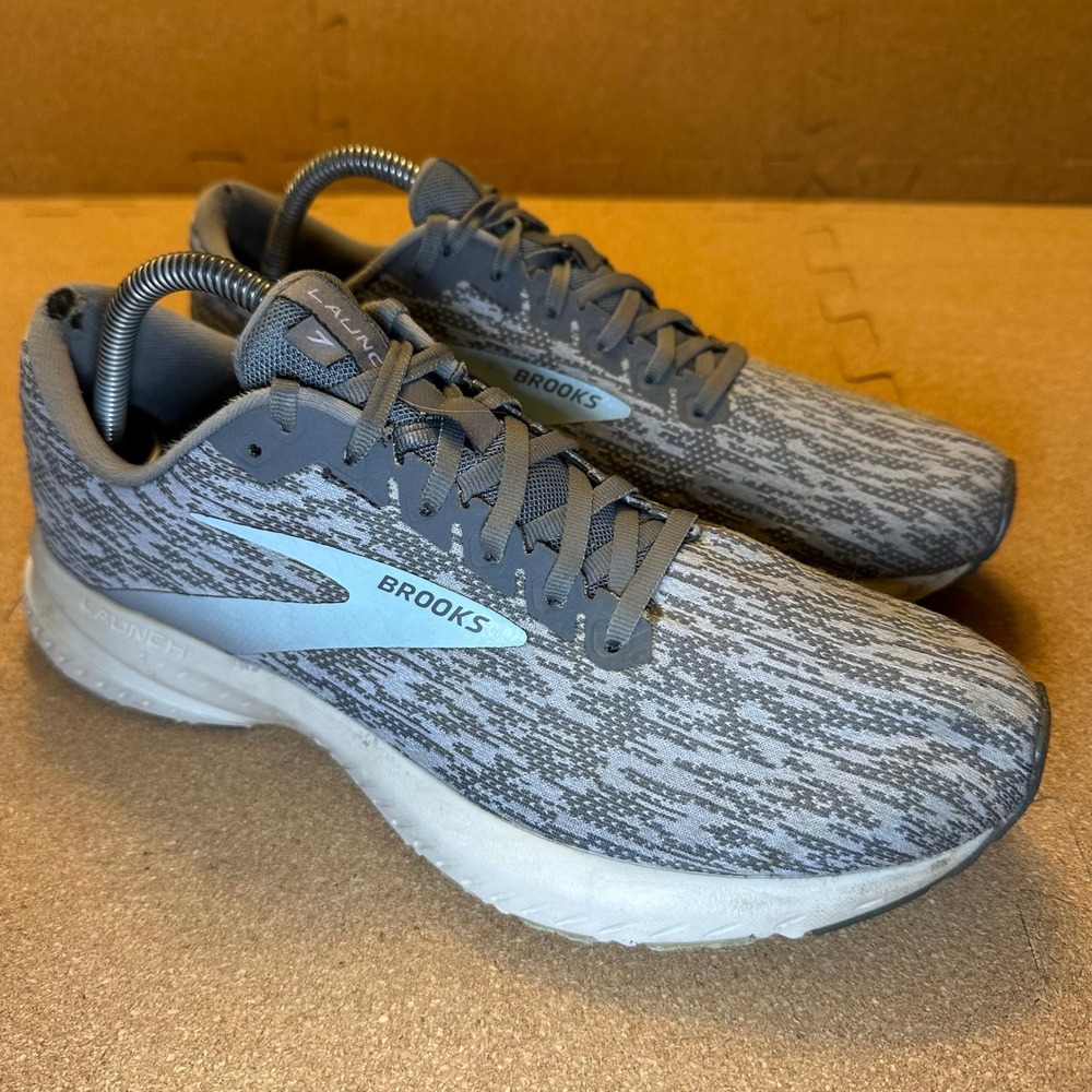 Brooks Launch 7 Running Shoes Womens 10.5 Gray Blue 1203221B085 Athletic Sneaker
